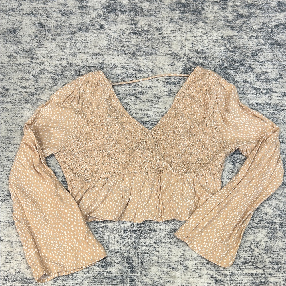 URBAN Romantics Beige Polka Dot Blouse